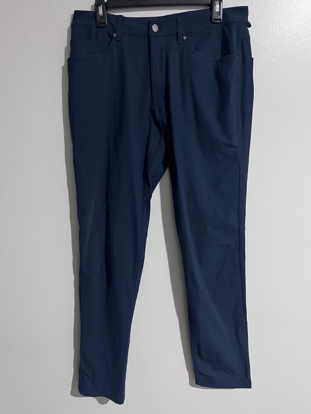 Lululemon Pants Mens 34x31 Blue Chino Slim Fit Microfiber Stretch Pockets